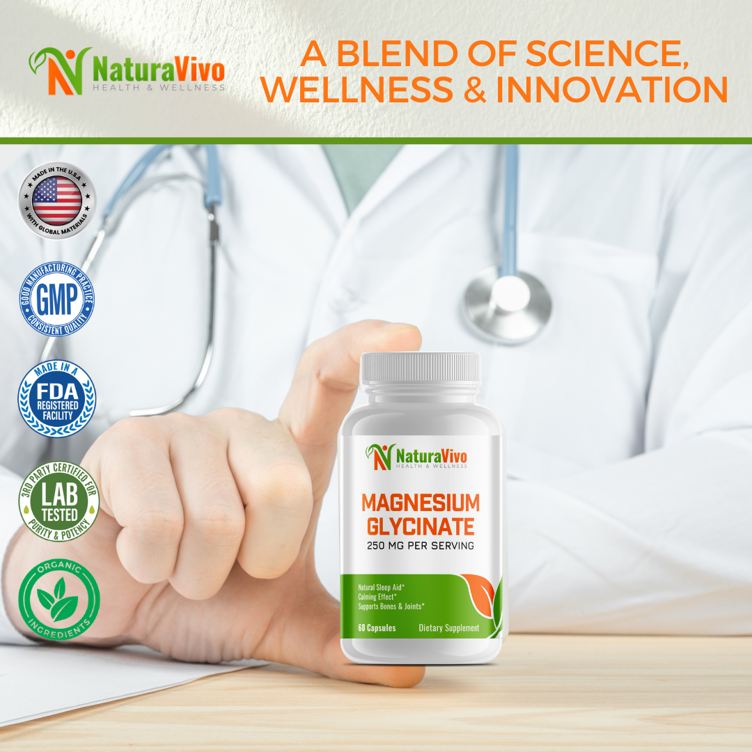 Magnesium Glycinate 250 mg per Serving - 60 Capsules