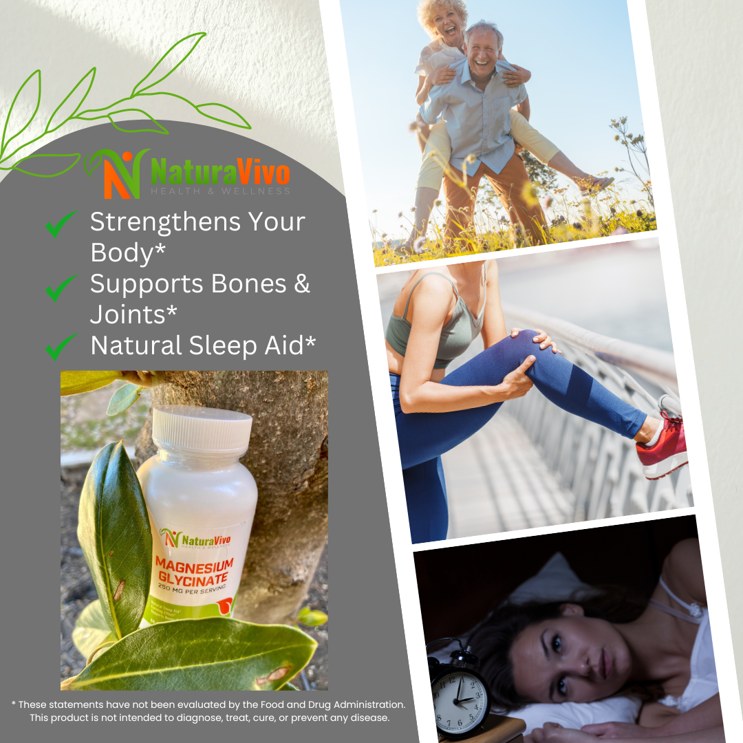 Magnesium Glycinate 250 mg per Serving - 60 Capsules