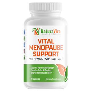 Vital Menopause Support with Wild Yam Extract supplement bottle for menopause support wild yam extract
