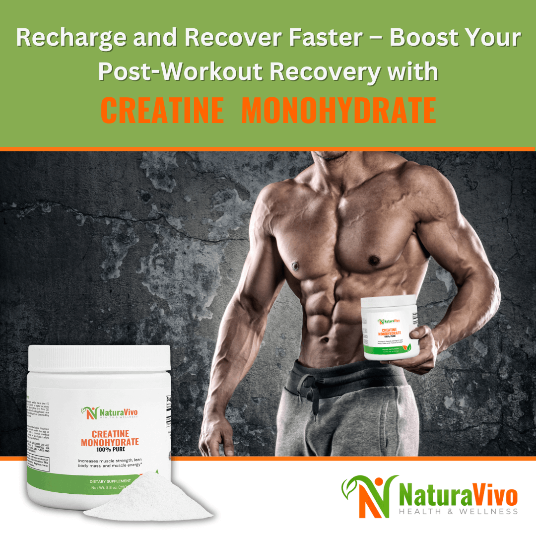 creatine monohydrate powder post workout recovery gym fitness man with muscle