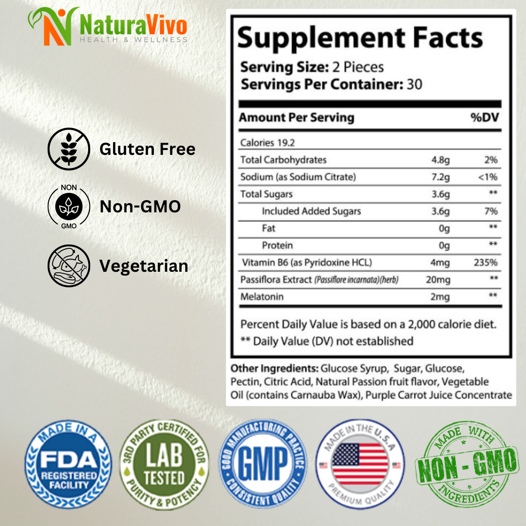 Natural Relax Sleep Aid Gummies - Enhanced Sleep & Mood Improvement