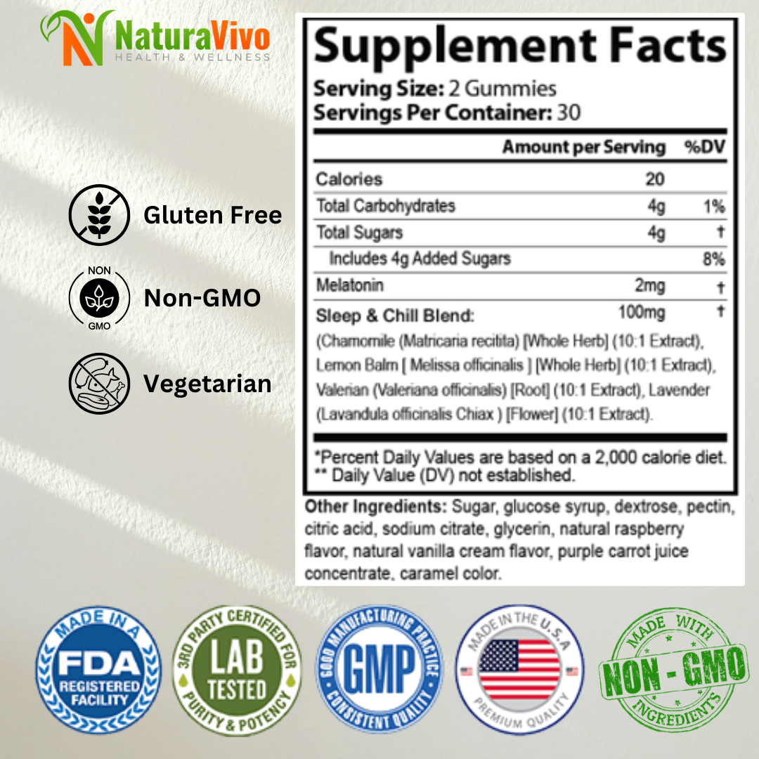 Natural Relax Sleep Aid Gummies - Enhanced Sleep & Mood Improvement