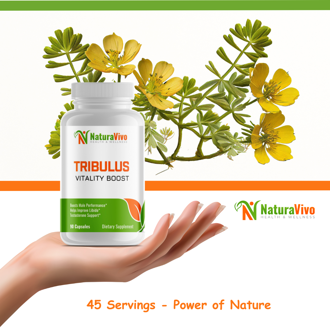 Tribulus Vitality Boost - High Potency Tribulus Terrestris Extract Capsules - 1300mg with 45% Saponins - 90 Capsules