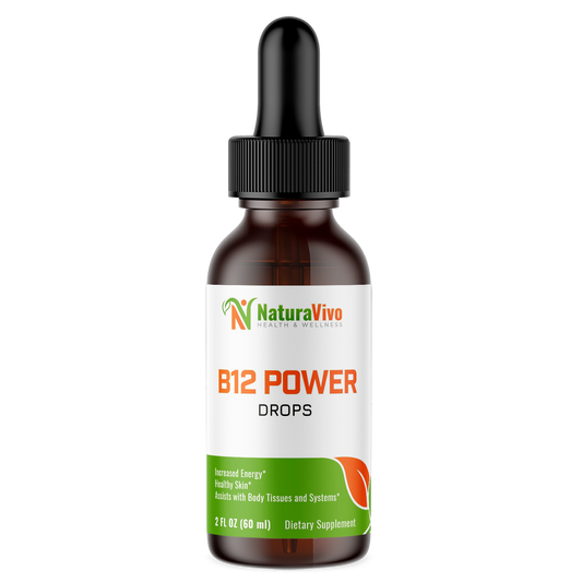 B12 Power Drops: High-Potency Vitamin B Complex for Energy, 1200mcg, Heart Health, and Cognitive Function - Antioxidant Support Liquid Supplement