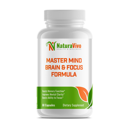 Master Mind Brain & Focus Formula - Nootropic Supplement for Improved Focus, Memory, and Clarity - Energy Booster with Vitamins & Minerals