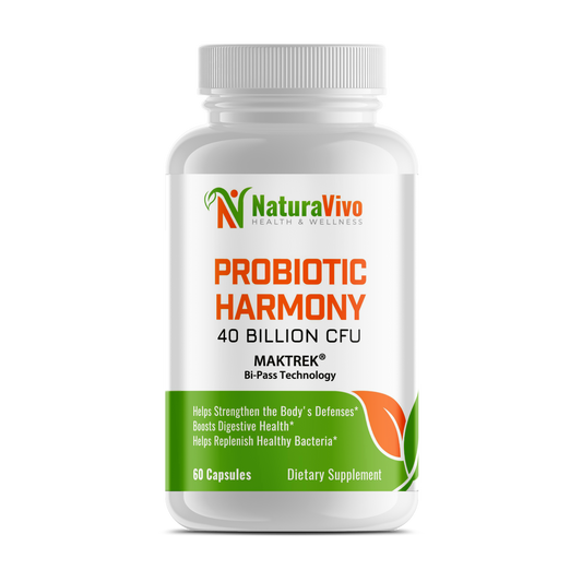 Probiotic Harmony - 40 Billion CFU | 4 Strains | Enhanced Gut Health, Immune Support, and Digestive Balance | 60 Veggie Capsules