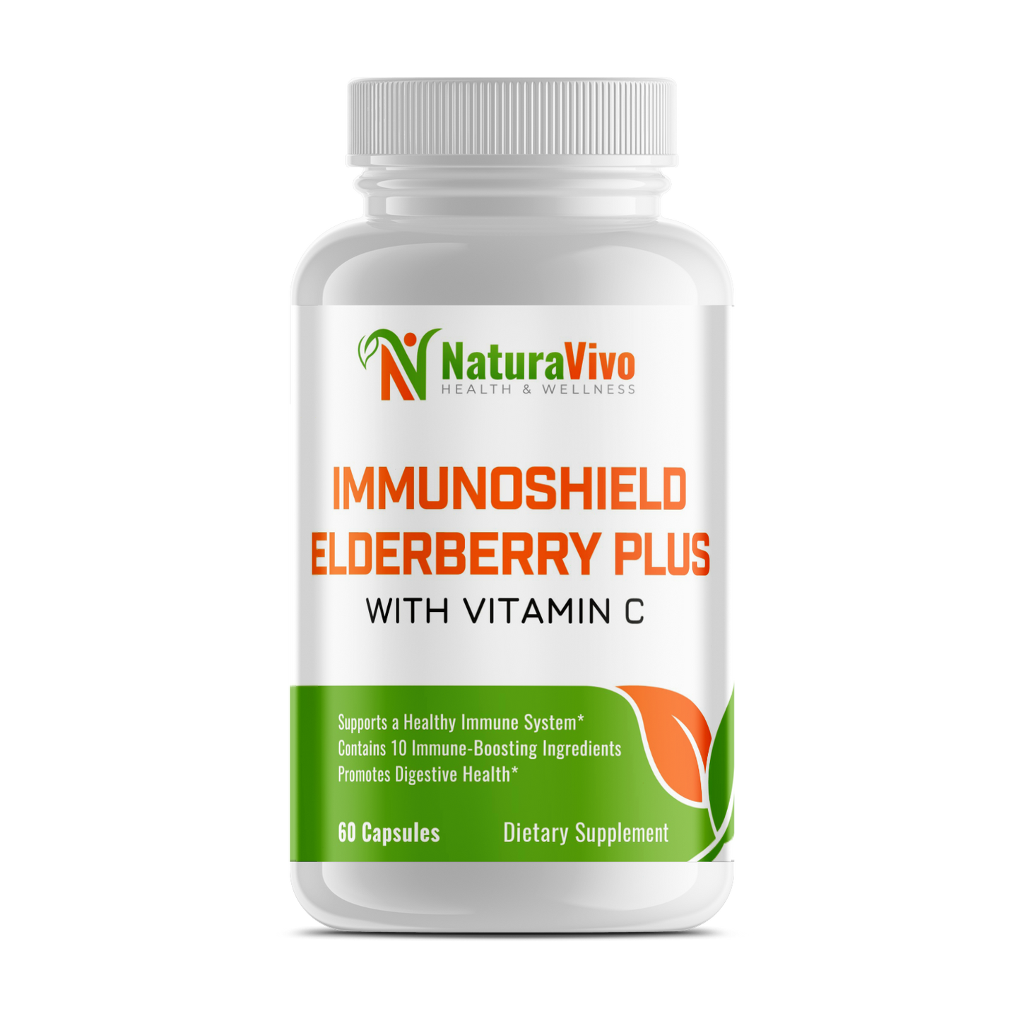 ImmunoShield Elderberry Plus with Vitamin C - Comprehensive Immune, Digestive & Skin Health Formula - Vitamin E, B6, Zinc, Echinacea, Garlic, Turmeric