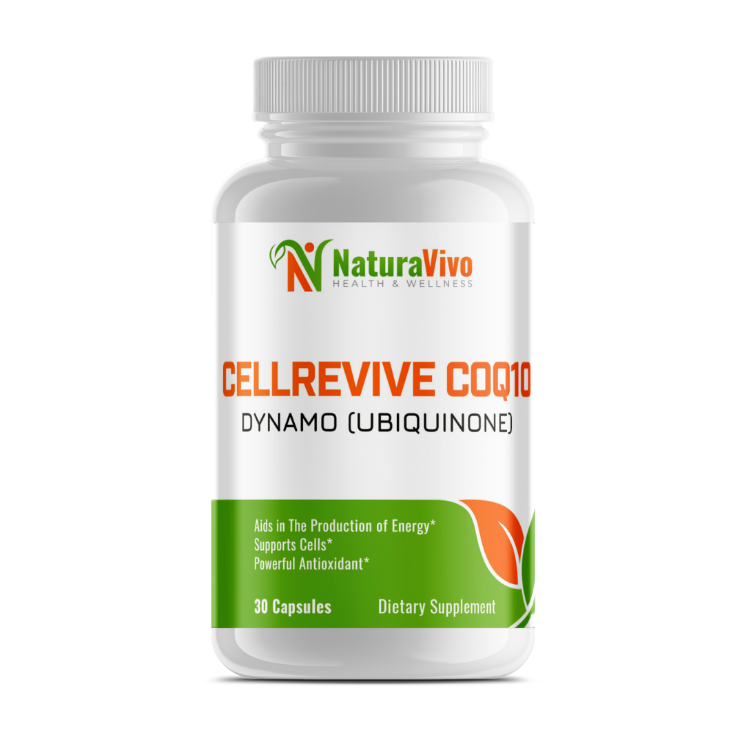 CellRevive CoQ10 Dynamo (Ubiquinone) - Powerful Antioxidant and Energy Booster, Supports Heart Health and Cellular Function - 30 Capsules