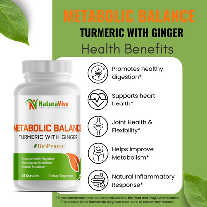 Metabolic Balance - Turmeric with Ginger | Organic Anti-Inflammatory & Antioxidant Support