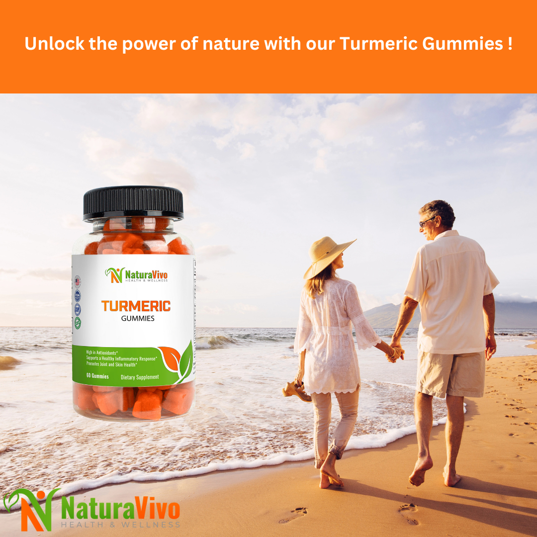 Turmeric Gummies - Turmeric/Ginger Flavor - Supports Joint, Bone & Skin Health - Curcumin with Black Pepper for Enhanced Absorption