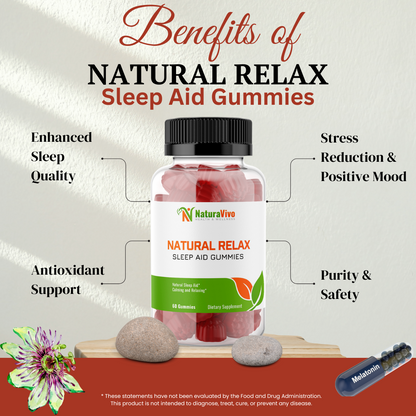 Natural Relax Sleep Aid Gummies - Enhanced Sleep & Mood Improvement - Made with High-Quality Ingredients for Restful Nights