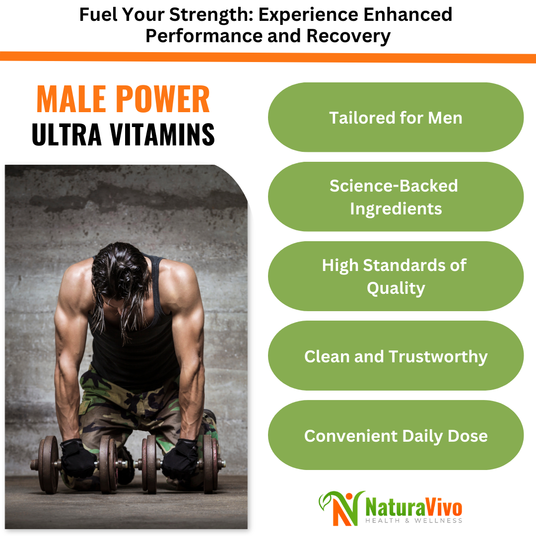 Male Power Ultra Vitamins - Comprehensive Men’s Health Supplement with Antioxidants, Minerals, and Energy Boosters