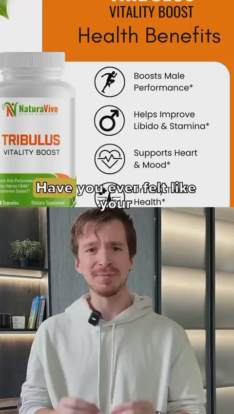 Tribulus Vitality Boost - High Potency Tribulus Terrestris Extract Capsules - 1300mg with 45% Saponins - 90 Capsules