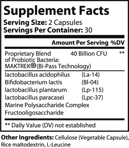 Probiotic Harmony - 40 Billion CFU | 4 Strains | Enhanced Gut Health, Immune Support, and Digestive Balance | 60 Veggie Capsules