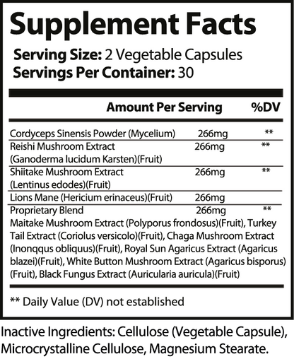 MindShield Mushroom Power: Comprehensive Immune & Cognitive Support with Advanced Mushroom Complex